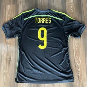 TORRES #9 SPAIN ADIDAS AWAY 2014 RARE SOCCER JERSEY SHIRT XL AUTHENTIC